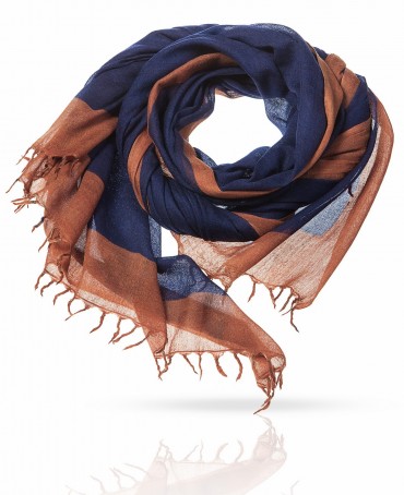 Палантин Унисекс W-BORDE/NAVY.RUST